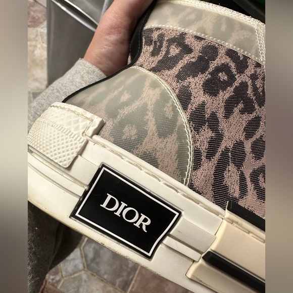 Dior B23 High-Top Sneakers Leopard Canvas Print Unisex Size 41 Women’s 10 RARE - Picture 5 of 14